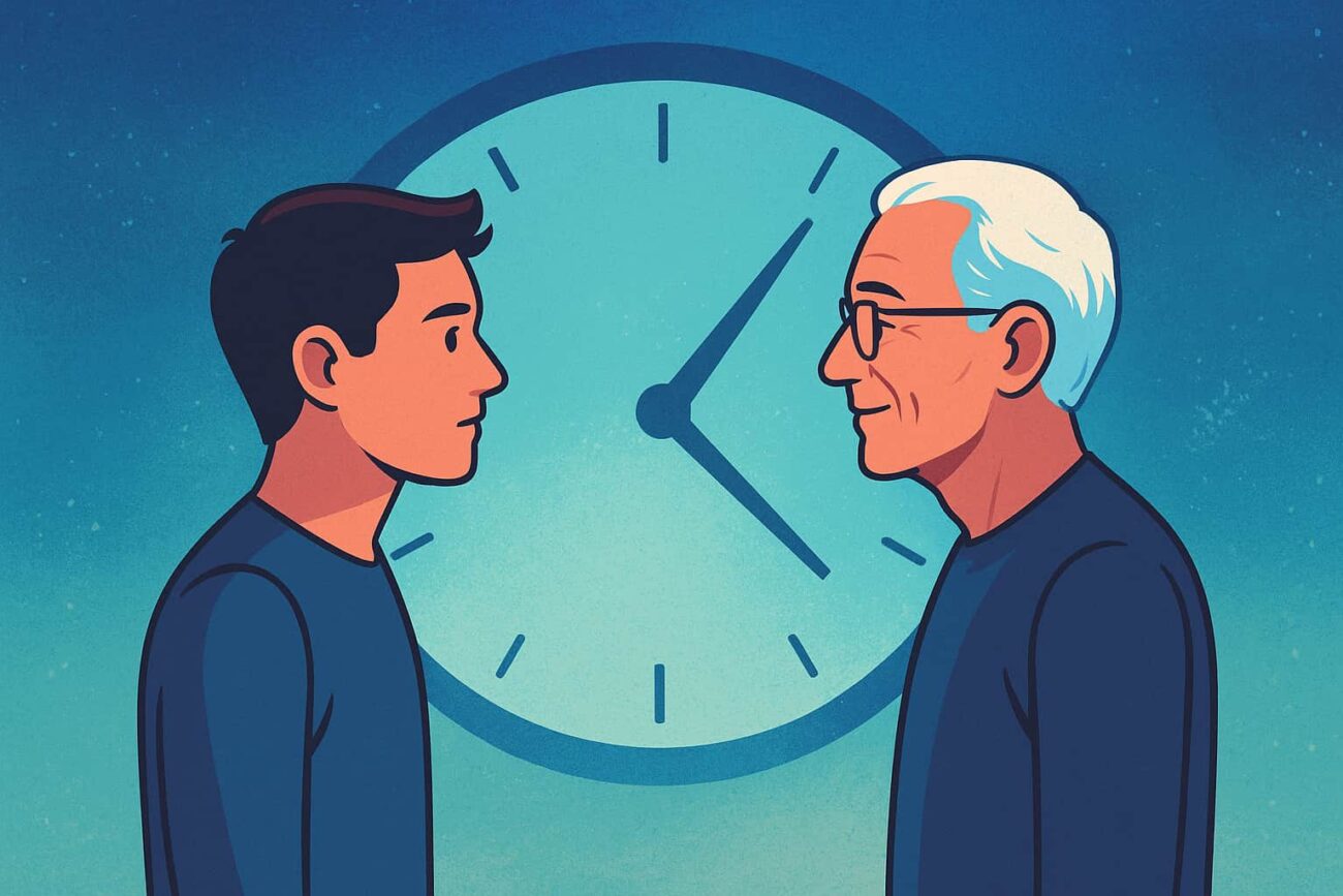 Quantum time machine exploring past and future timelines