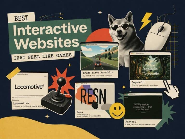 Collection of creative interactive website designs used for inspiration