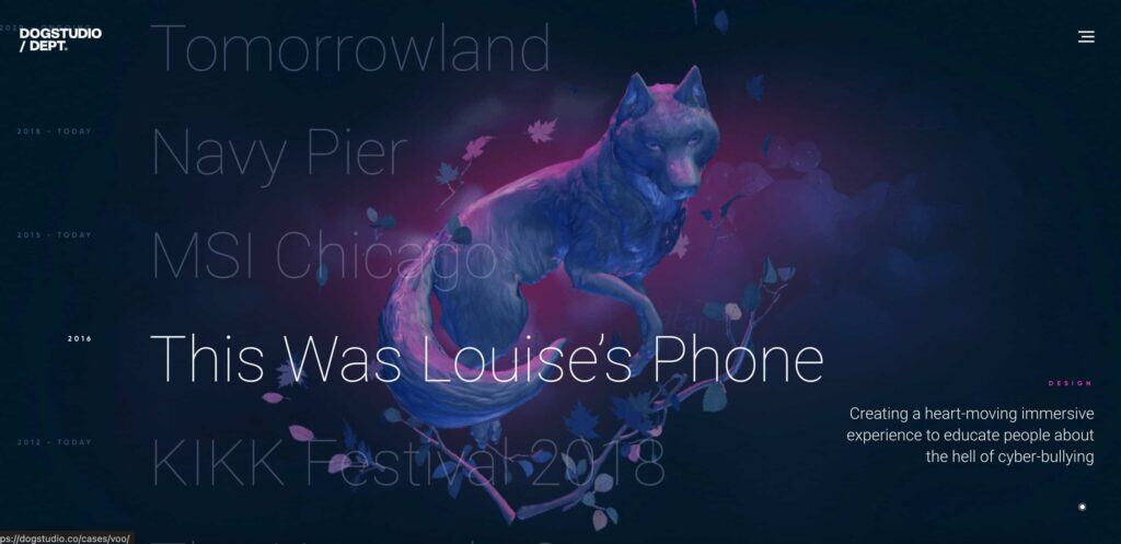 Dogstudio creative agency website with smooth animations and interactive design

Dogstudio modern website design with storytelling and motion effects

Dogstudio interactive agency website clean UI and smooth animations dog website