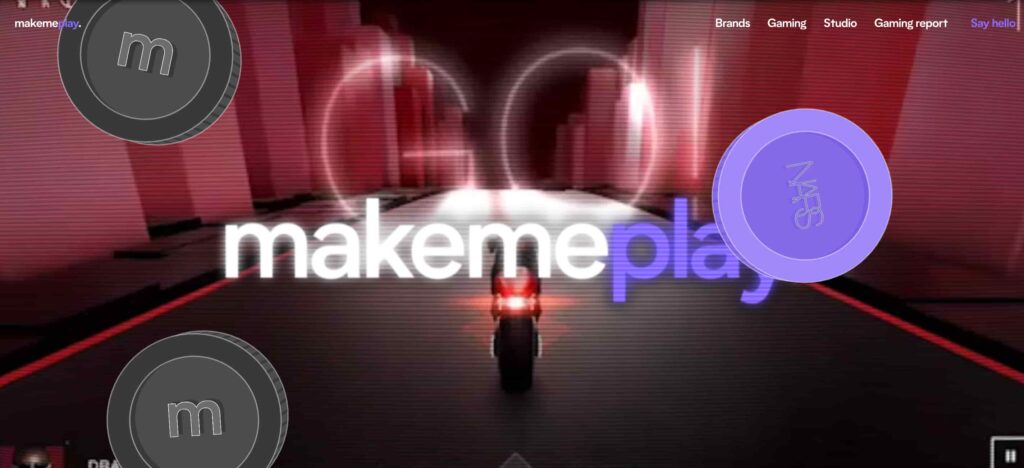 interactive website gameplay-like experience with smooth animations and user interaction makemeplay games