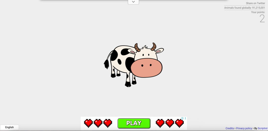 Find the Invisible Cow is one of the funniest websites where users locate a hidden cow using sound.