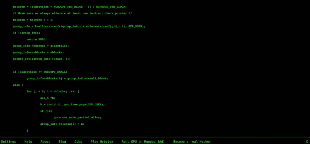 Hackertyper interface showing fake hacking code on screen in a funny website.