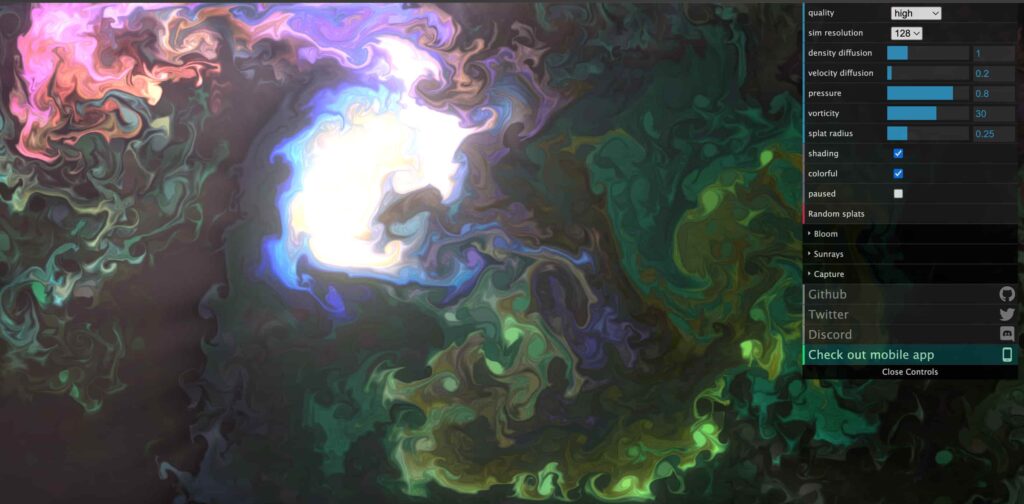 mouse responsive website fluid simulation reacting to cursor movement in real time websites