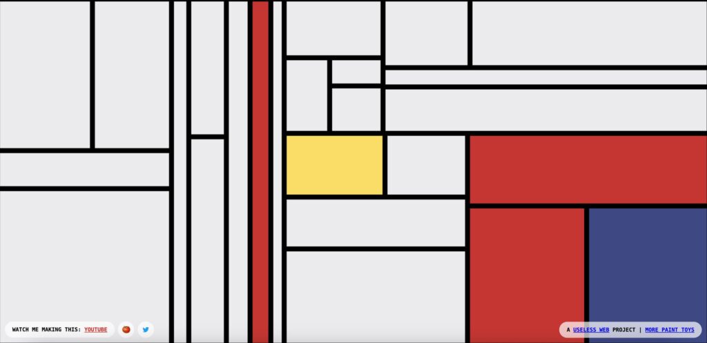 Mondrian and Me interactive website example creating colorful patterns mondrian and me like websites.