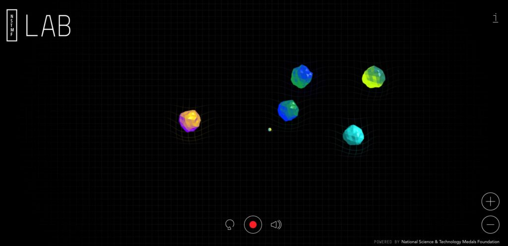 Gravity Points interactive website ideas high traffic 2025 with click-based particle simulation 