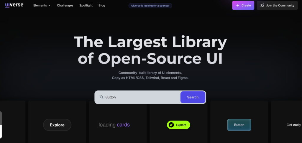 interactive websites for developers UIverse interactive websites examples components developers websites.