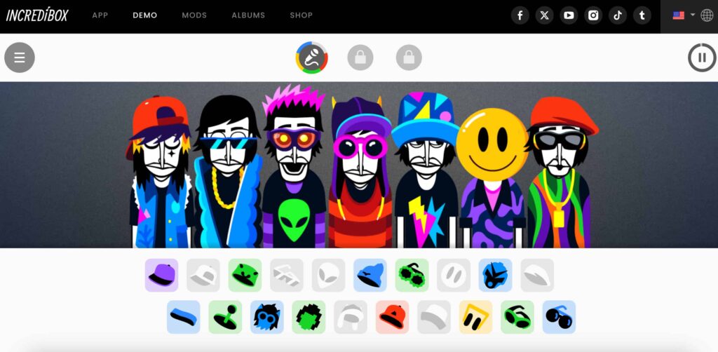 interactive music website where clicking creates beats in incredibox websites look like.