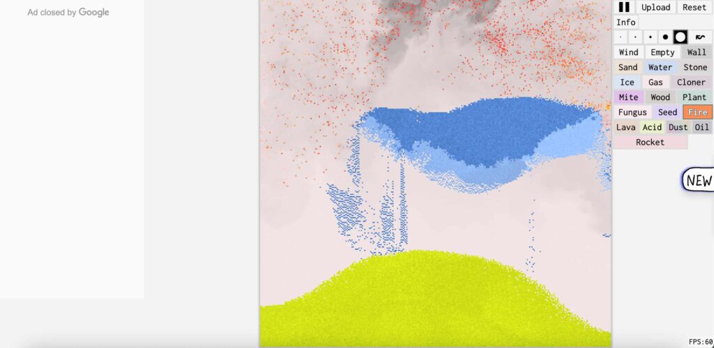 particle simulation website where cursor movement creates interactive elements and effects websites free online