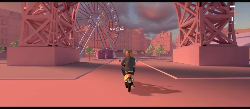 sebastien lempens interactive 3d portfolio webgl animation immersive website experience paris scooter journey mood paris website model