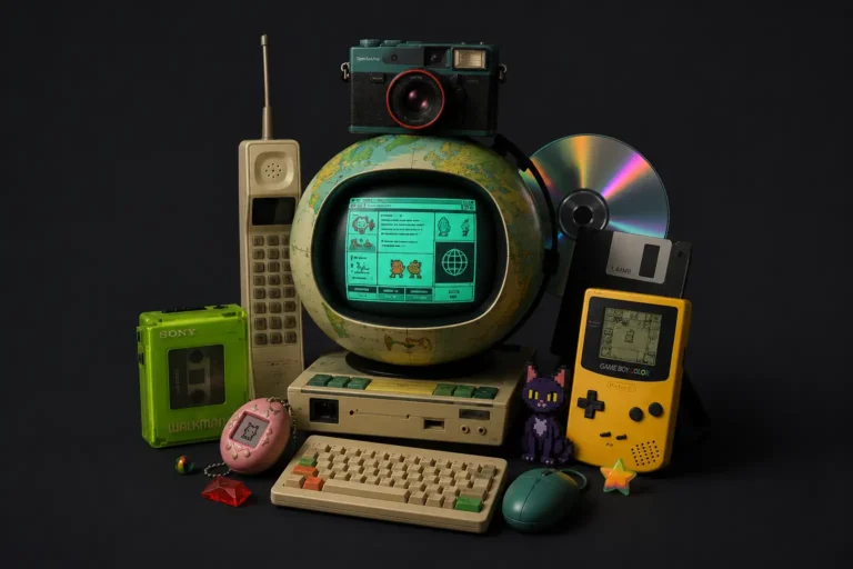 Retro web culture inspired by the internet before social media