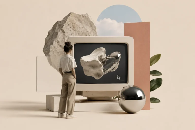 Creative coding artwork displayed inside a browser-based digital art website