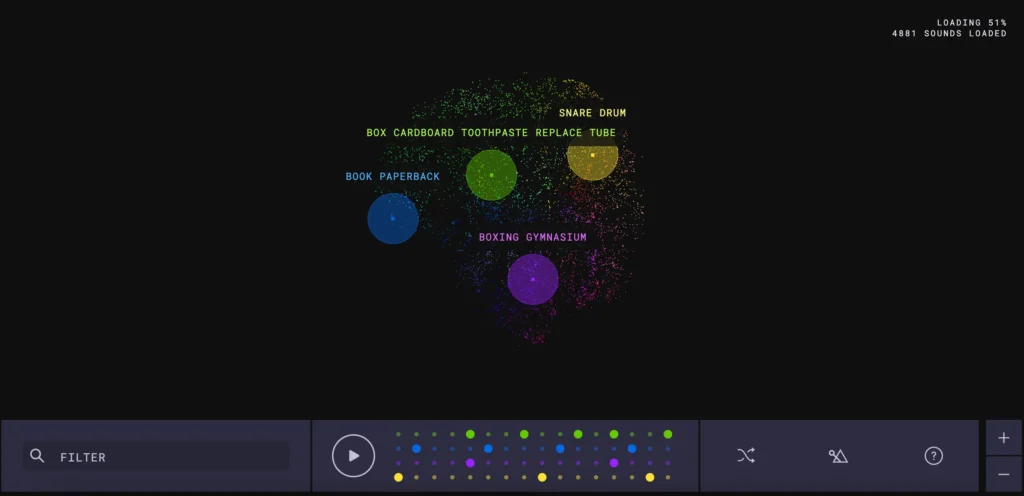 webgl interactive drum machine website with visual sound grid that keeps you experimenting and losing track of time