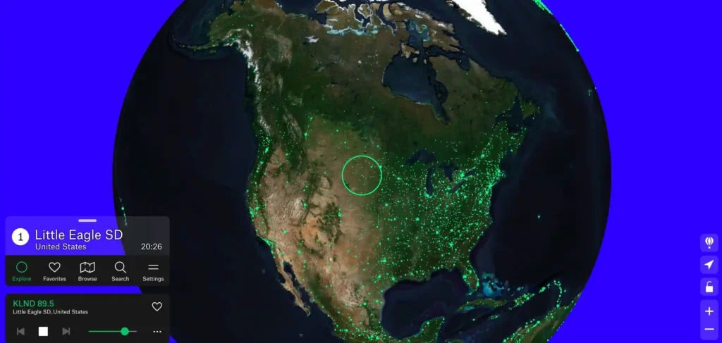 Radio Garden interactive website for exploring live radio stations from around the world on a spinning globe