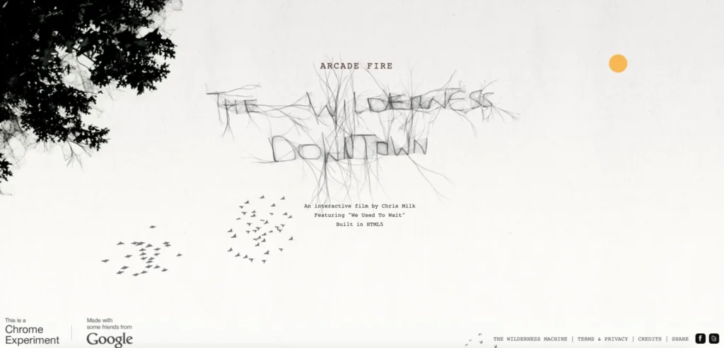 The Wilderness Downtown interactive website using childhood locations to create a dreamlike liminal experience