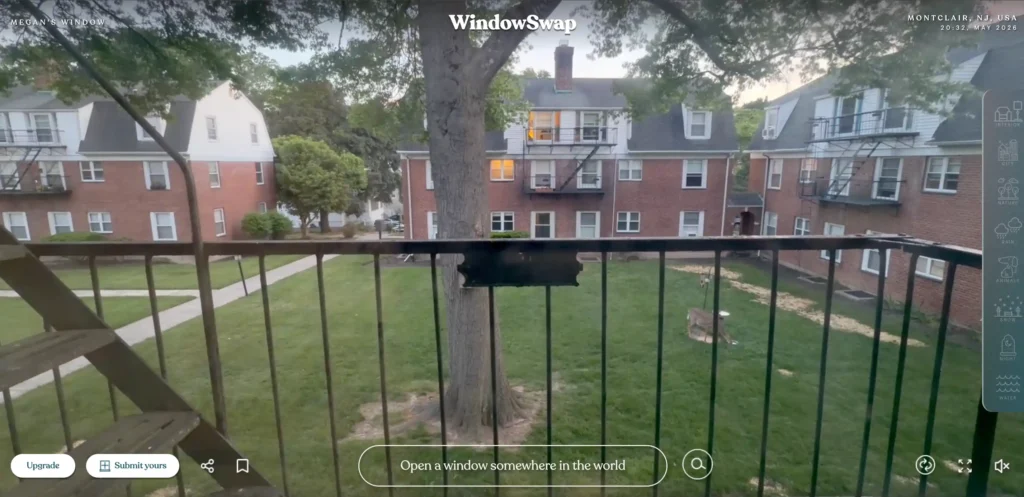 Window Swap website featuring real window views submitted by people from different locations around the world