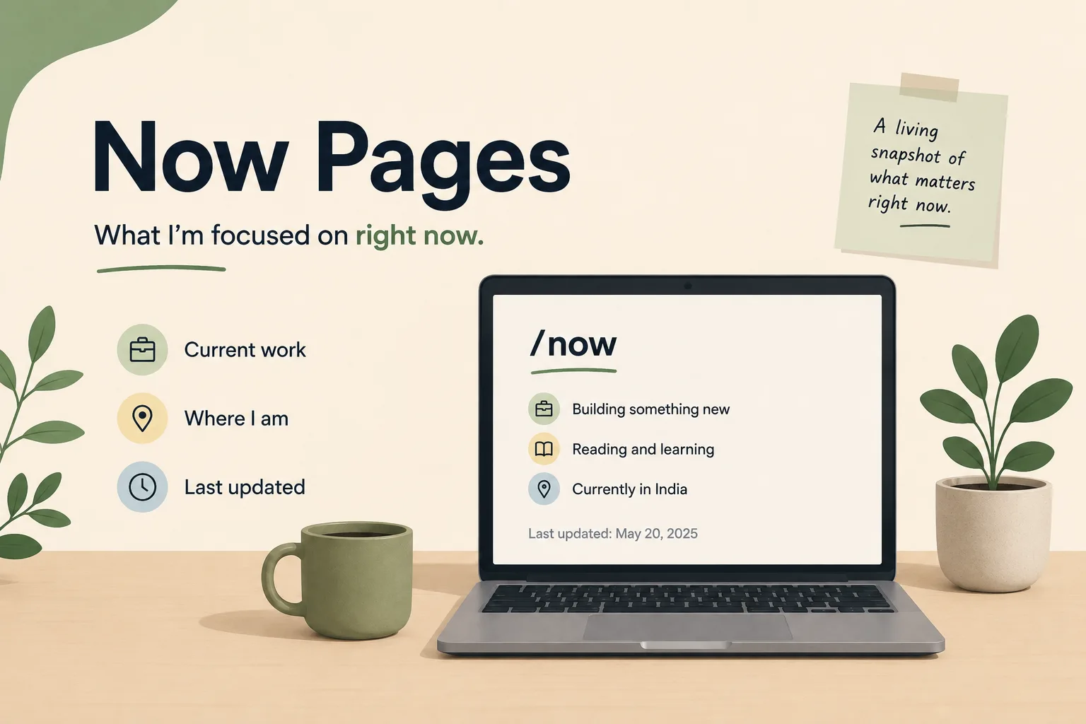 What Are Now Pages Websites? The History, Structure, and Best Examples 1What Are Now Pages Websites? The History, Structure, and Best Examples interactive website example now pages example on a personal website showing current work and recent updates